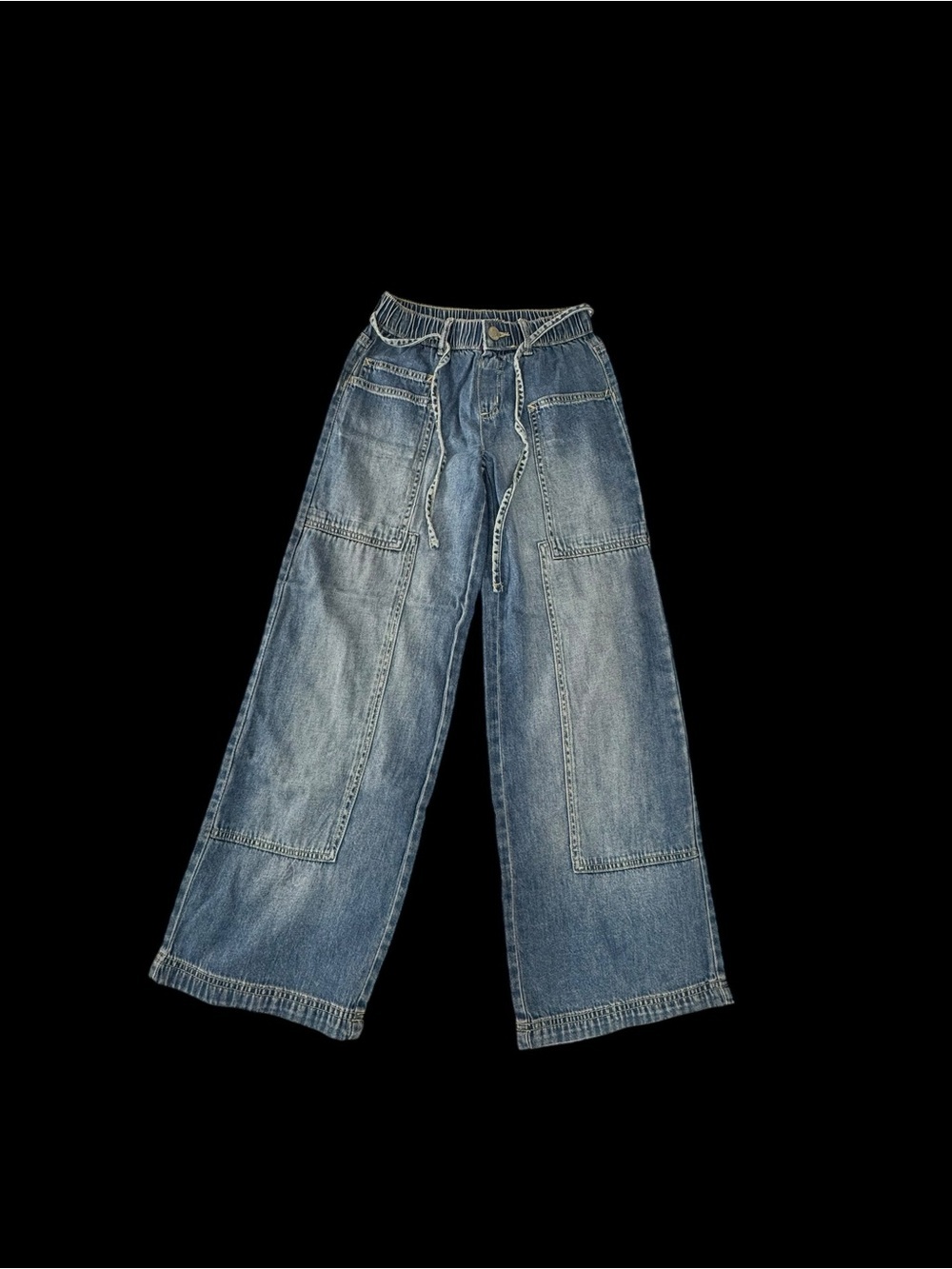 Justice Blue Wide-Leg Denim Jeans - Casual Utility Style